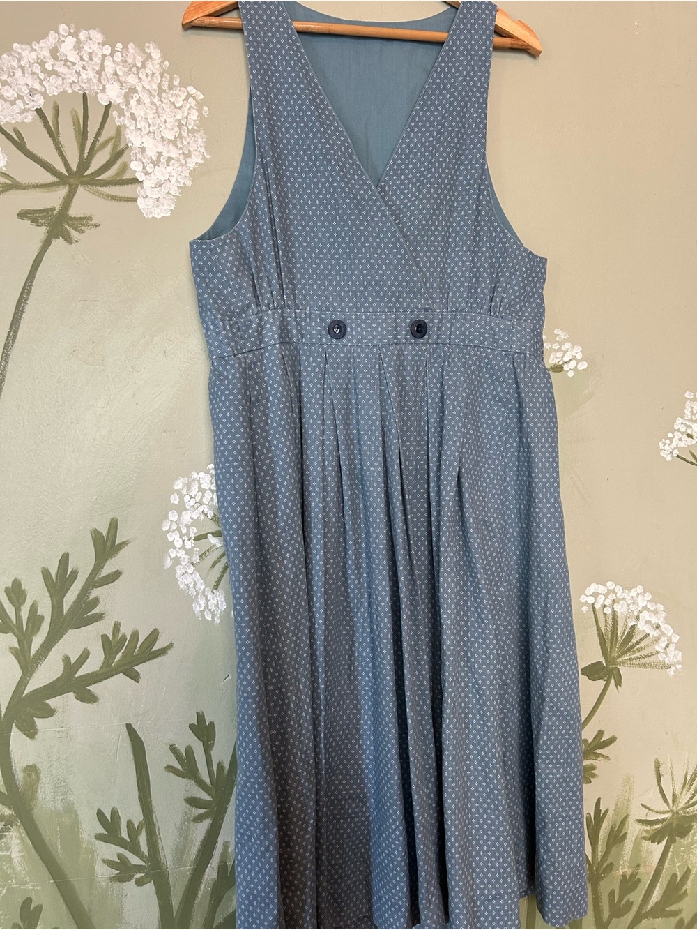 Handmade Slate Blue Pinafore Dress w/ pockets